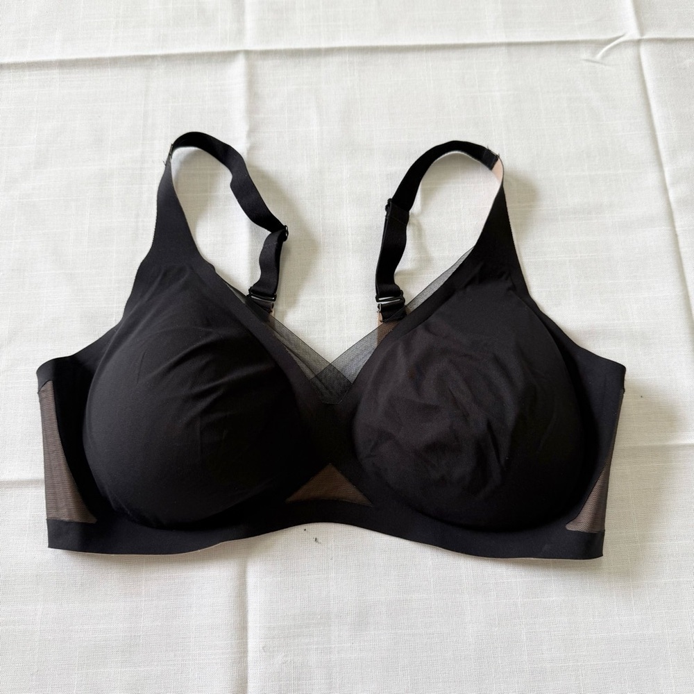 Honeylove CrossOver Wireless‎ Padded Black Tan Bra Mesh Size XL - Picture 5 of 8